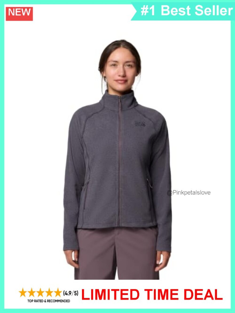 Recycled Fleece Zip Jacket Raglan Sleeve Performance Outdoor Layer